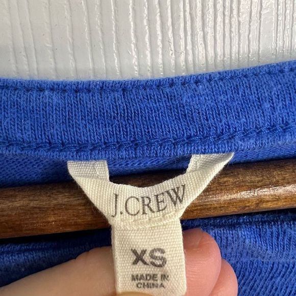 J. Crew Blue White Stripes 3/4 Sleeve Side Zip Stretch Knit Tunic Sweater XS - Picture 7 of 11
